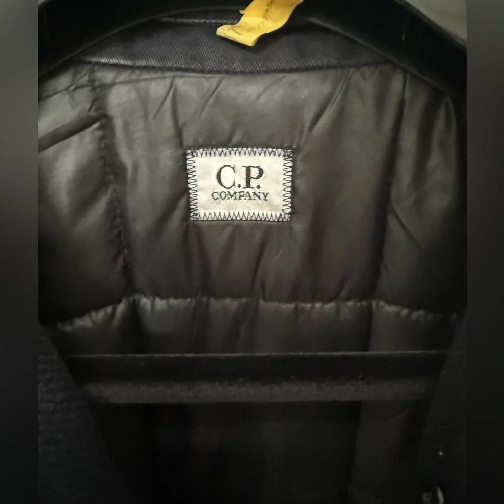 C.P. Company Navy Wool-Blend
Detachable-Hood Quilted Pea Coat - Picture 4 of 15